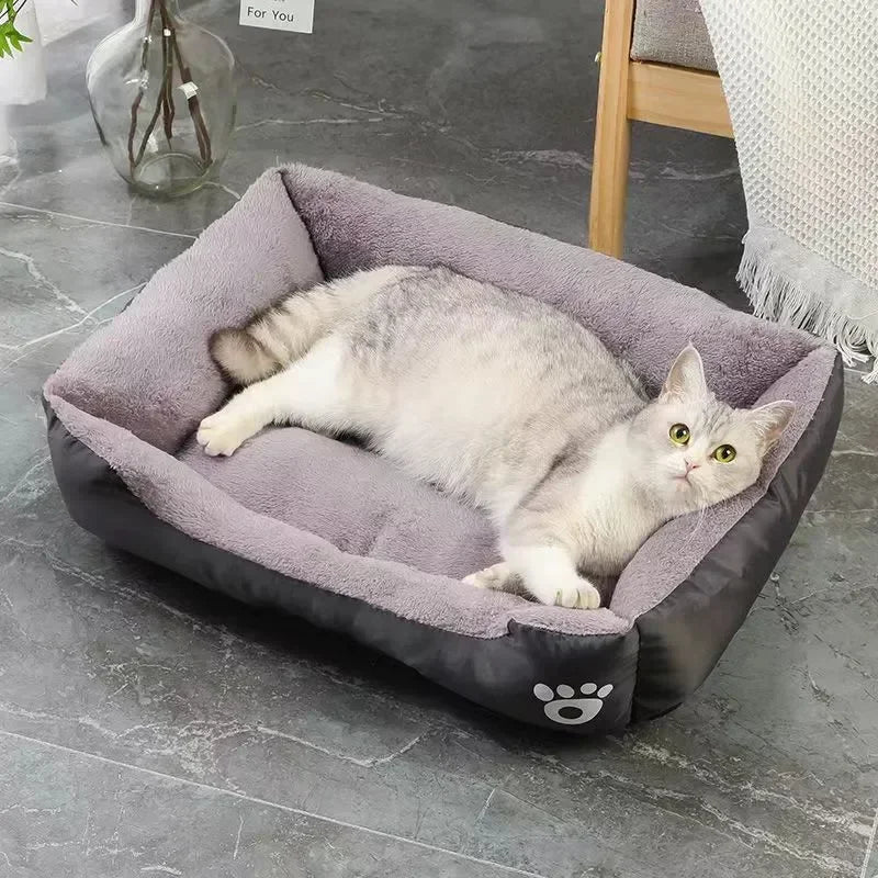 Large Pet Cat and Dog Bed Warm Comfortable Dog House Soft PP Cotton Nest Dog Basket Mat Universal Waterproof Cat Bed Forease