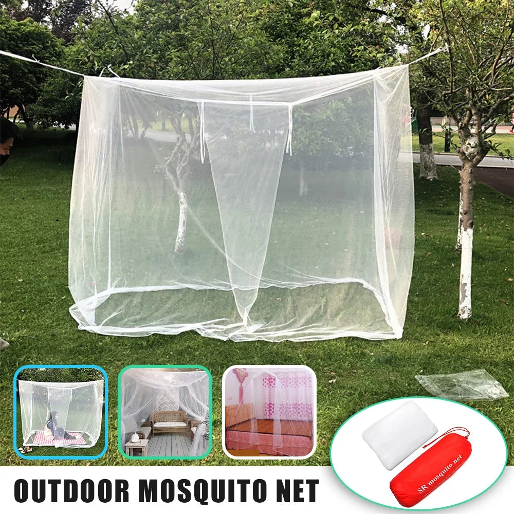 White Camping Mosquito Net Travel Repellent Tent Indoor Outdoor Insect Tent 4 Corner Post Canopy Hanging Bed With Storage Bag Forease