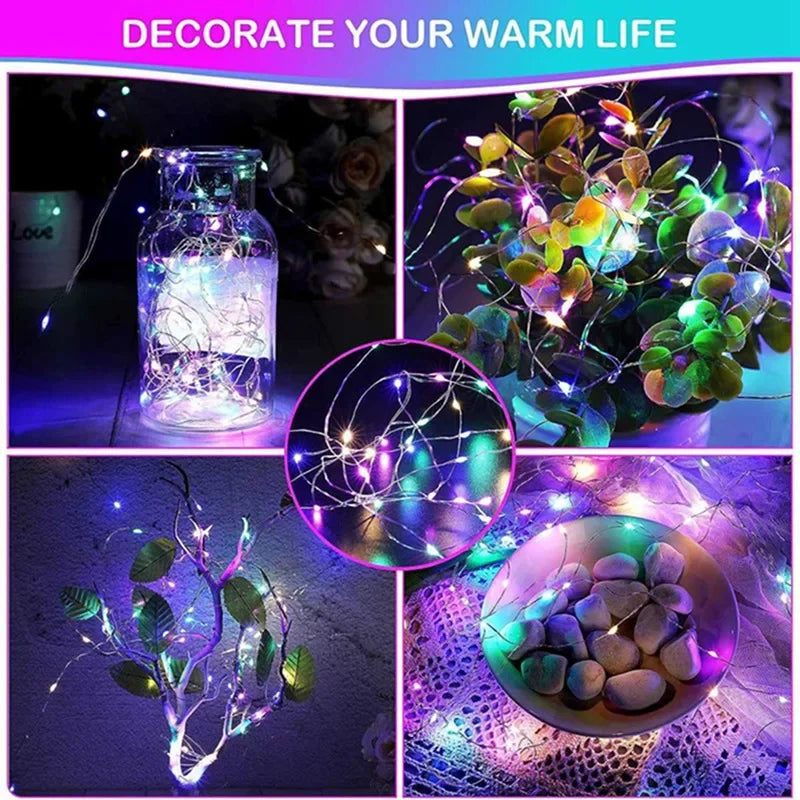 1Pack Fairy Light String Led Copper Wire String Light 1/2/3/5/10M Battery Powered For Bedroom Garden Party Wedding Decoration Forease