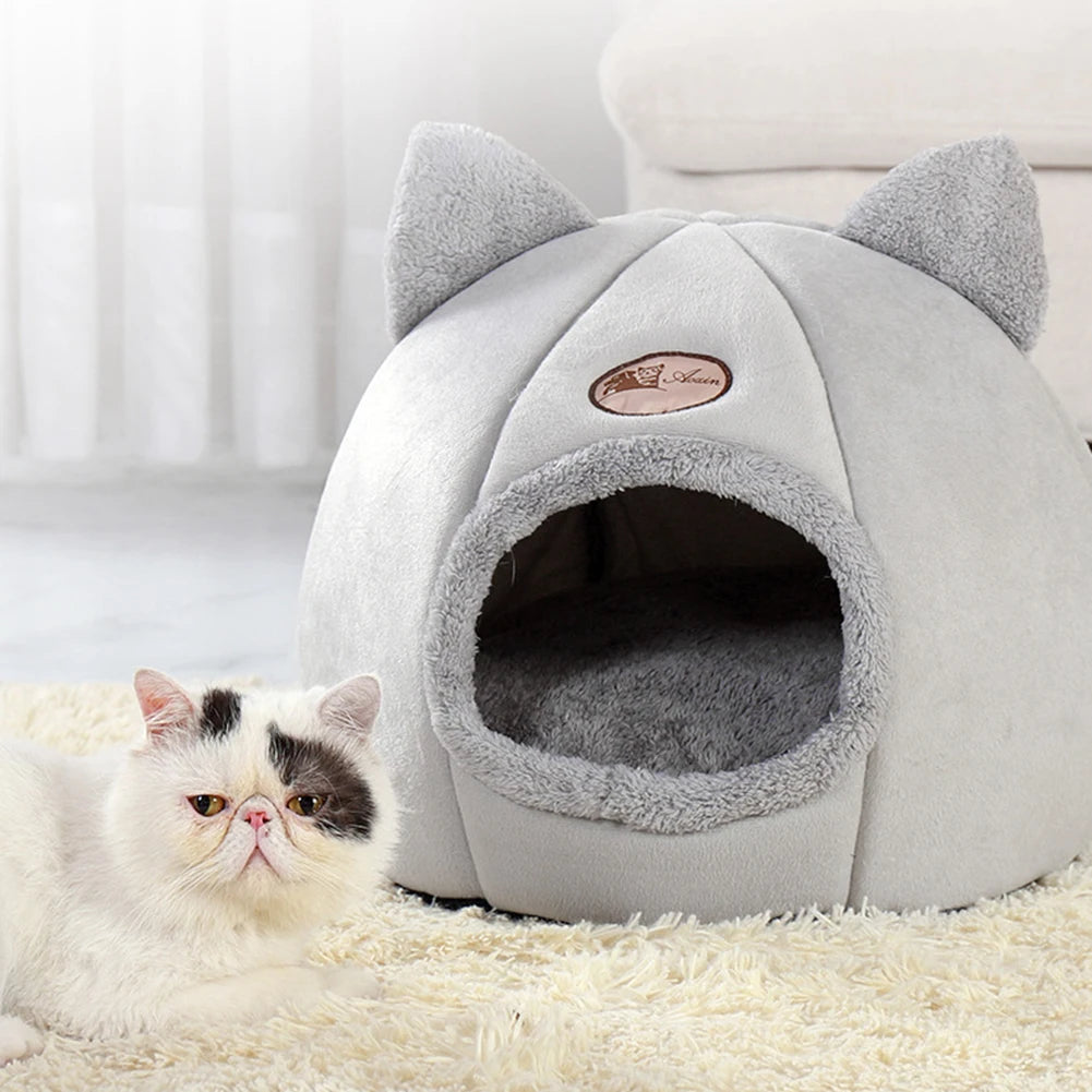 New Deep Sleep Comfort In Winter Cat Bed Iittle Mat Basket Small Dog House Products Pets Tent Cozy Cave Nest Indoor Cama Gato Forease