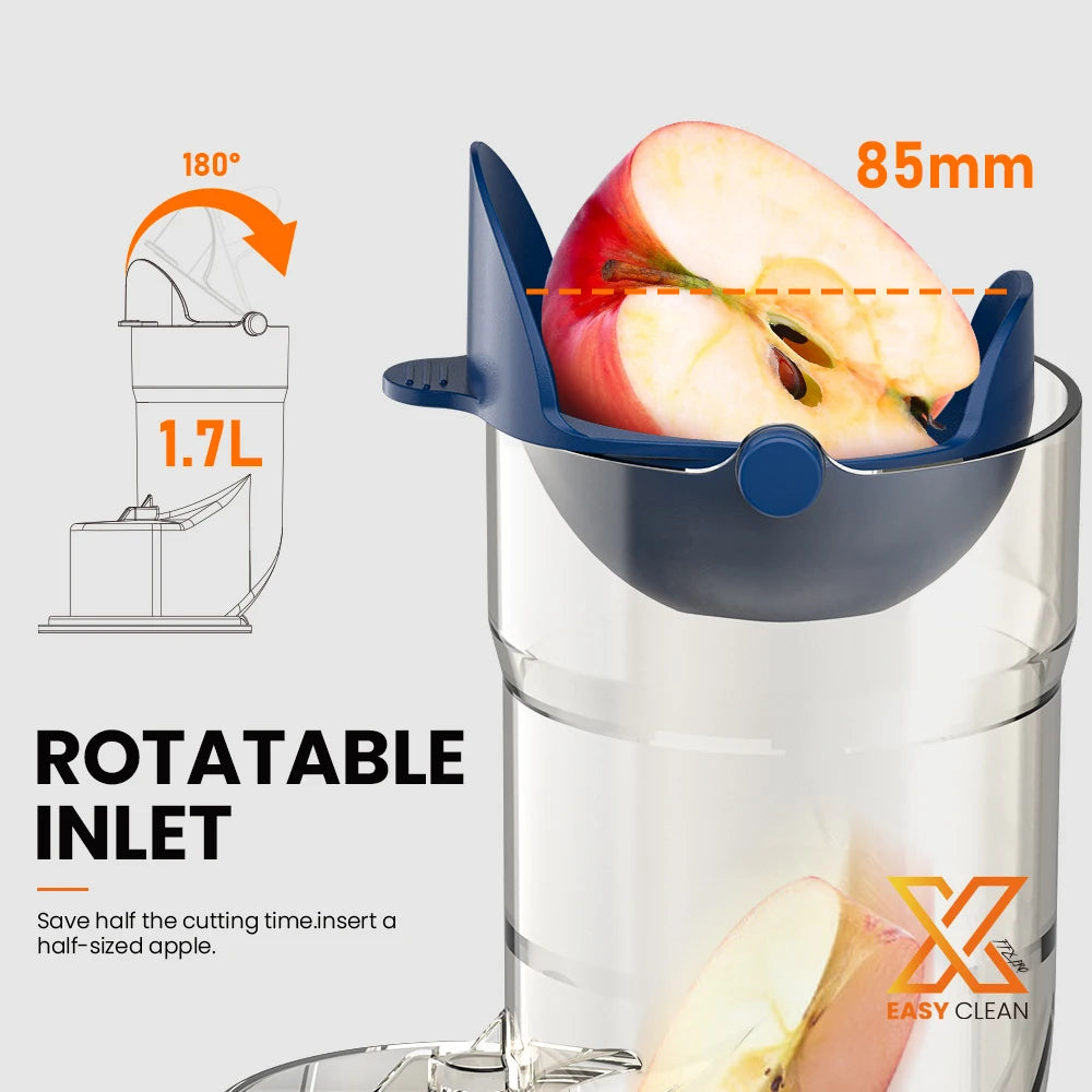 Cold-Press Juice Extractor Large Inlet Slow Juicer Kitchen Household Fruit/Vegetable Blender FFX Filter Easy to Clean PRO Forease