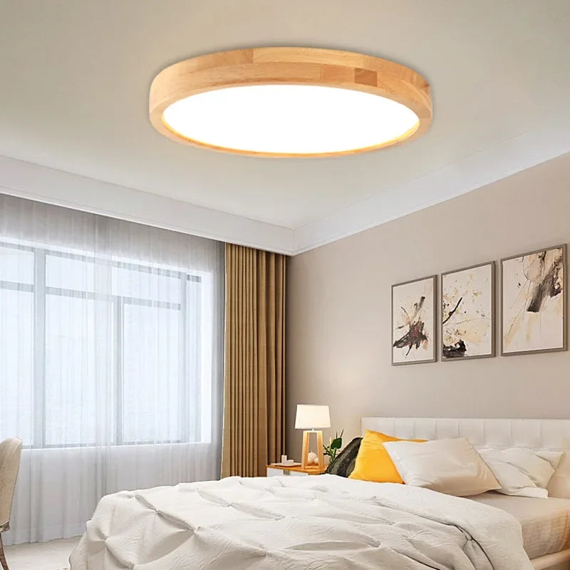 Nordic Ultra-thin Ceiling Lamp Wooden Light 23/30/40/50CM For Bedroom Living Room Balcony Study Corridor LED Lighting Fixtures Forease