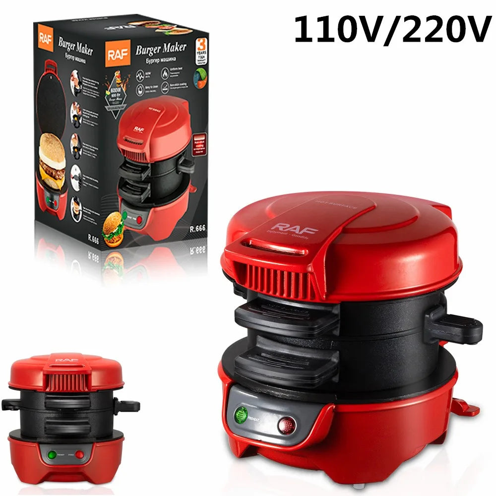 Mini Electric Burger Sandwich Maker Machine Non Stick 220V 110V Toaster Grill Baking Pancake Pan for Bread Kitchen Home 토스트기 빵 Forease