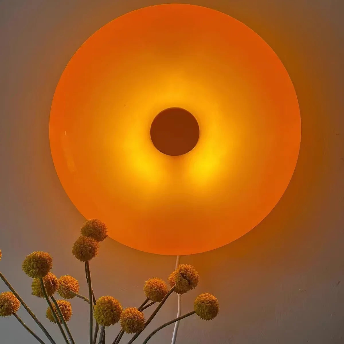 Retro Glass Wall Lamp Orange Light USB Plug For Living Room Bedroom Study Stairway Indoor Tricolor Ambient LED Lighting Fixture Forease