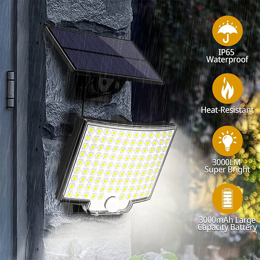 106/318 LED Solar Light Outdoor 328 LED Spotlights IP65 Waterproof Motion Sensor Human Solar Flood Security Lights 3 Modes Forease