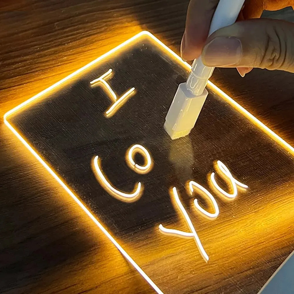 Note Board Creative Led Night Light USB Message Board Holiday Light With Pen Gift For Children Girlfriend Decoration Night Lamp Forease