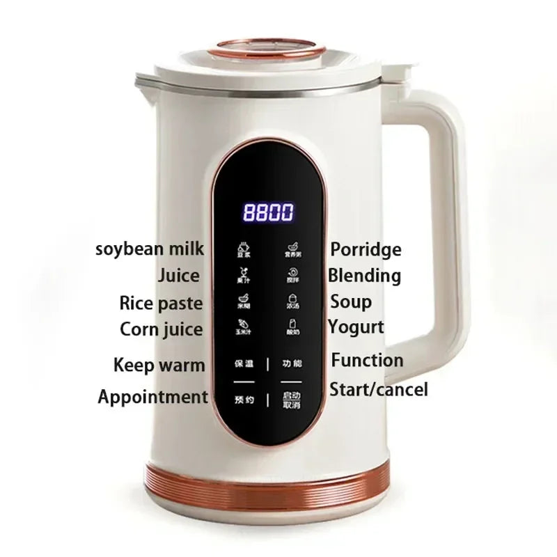 Electric Soy Milk Machine 10-leaf Blade Breakfast Machine 1500ml Juicer Blender Mixer Soybean Milk Maker Wall Breaking Machine Forease