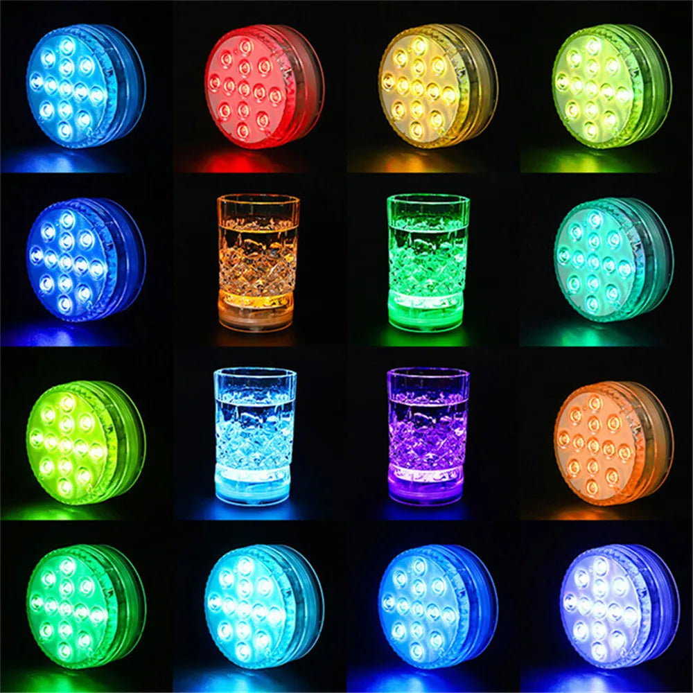 13 LEDs Submersible Light with Remote Control Underwater Night Lamp for Pool Vase Bowl Wedding Party Decoration Underwater Light Forease