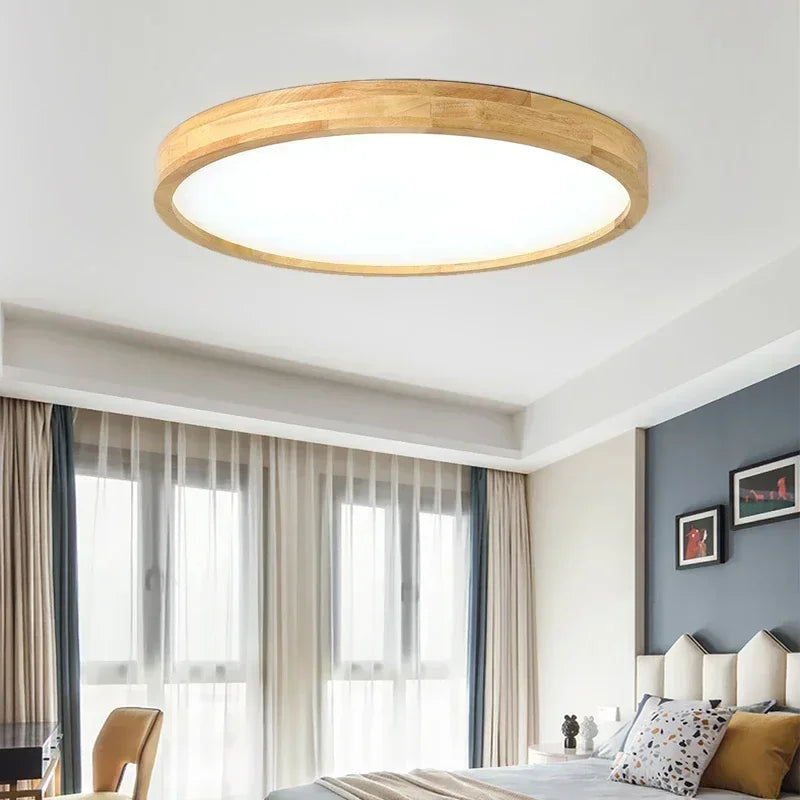 Nordic Ultra-thin Ceiling Lamp Wooden Light 23/30/40/50CM For Bedroom Living Room Balcony Study Corridor LED Lighting Fixtures Forease