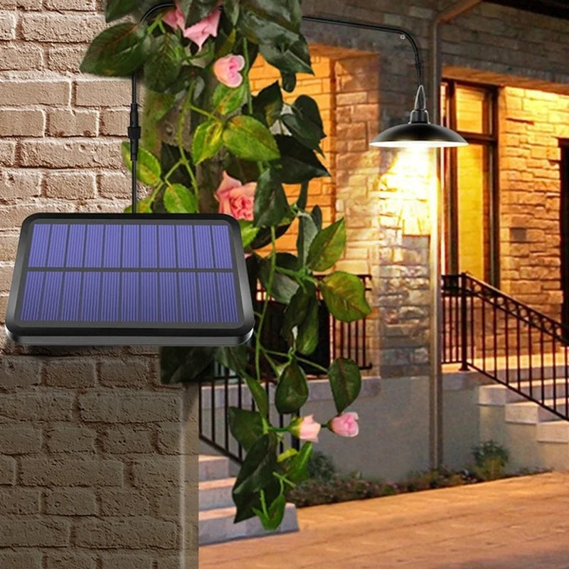 1/2 Heads Solar Pendant Light Outdoor Indoor Waterproof 60 LED Solar Lamp With Pull Switch Lighting For Garden Flood Light Forease