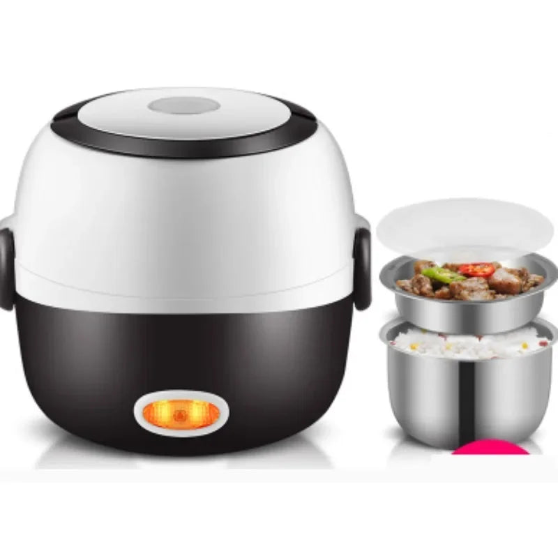 Mini Electric Rice Cooker Stainless Steel 2/3 Layers Steamer Portable Meal Thermal Heating Lunch Box Food Container Warmer Forease