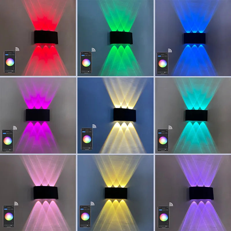 Tuya RGB LED Wall Lamps Outdoor Up Down IP65 Waterproof Garden Sconce Porch Yard Google Alexa APP Exterior Wall Lights AC85-265V Forease