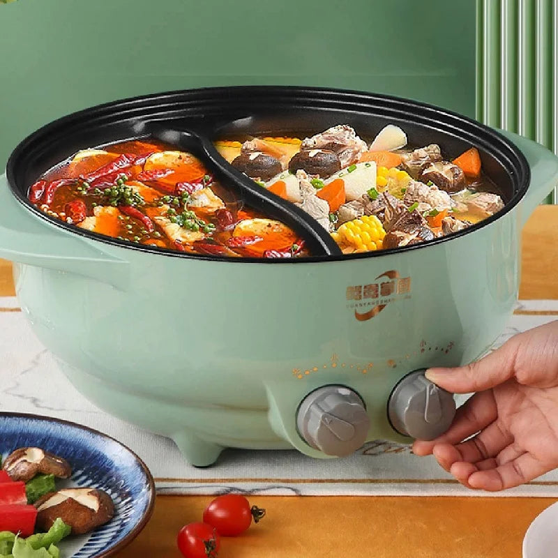 6L Yuanyang Electric Hot Pot Home Multi-function All-In-One Electric Cooking Pot Electric Cook Pot Non-Stick Grill Pan Pot 2000W Forease