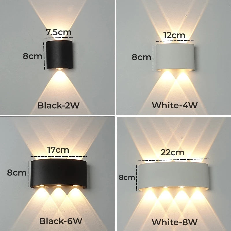 Tuya RGB LED Wall Lamps Outdoor Up Down IP65 Waterproof Garden Sconce Porch Yard Google Alexa APP Exterior Wall Lights AC85-265V Forease