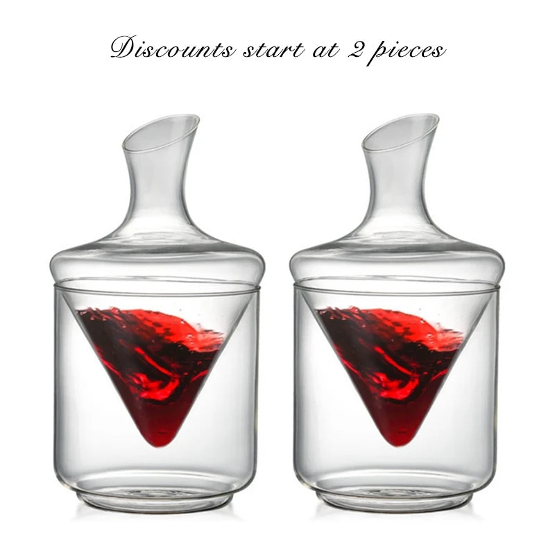 Funny Art 1000ml with Ice Bucket Decanter Lead-Free Crystal Glass Whiskey Vodka Brandy Bottle Bar Festival Hip Flask Wine Set Forease