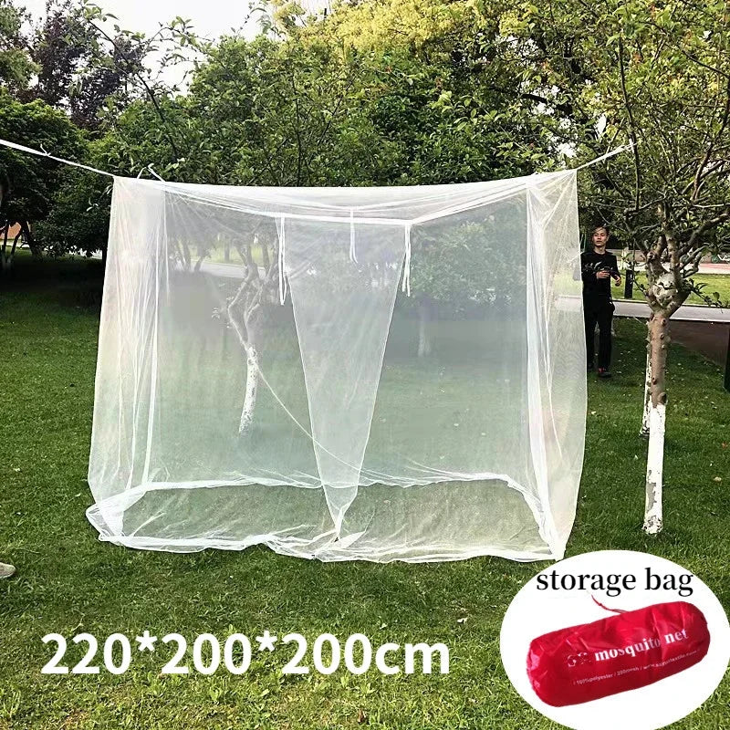 White Camping Mosquito Net Travel Repellent Tent Indoor Outdoor Insect Tent 4 Corner Post Canopy Hanging Bed With Storage Bag Forease