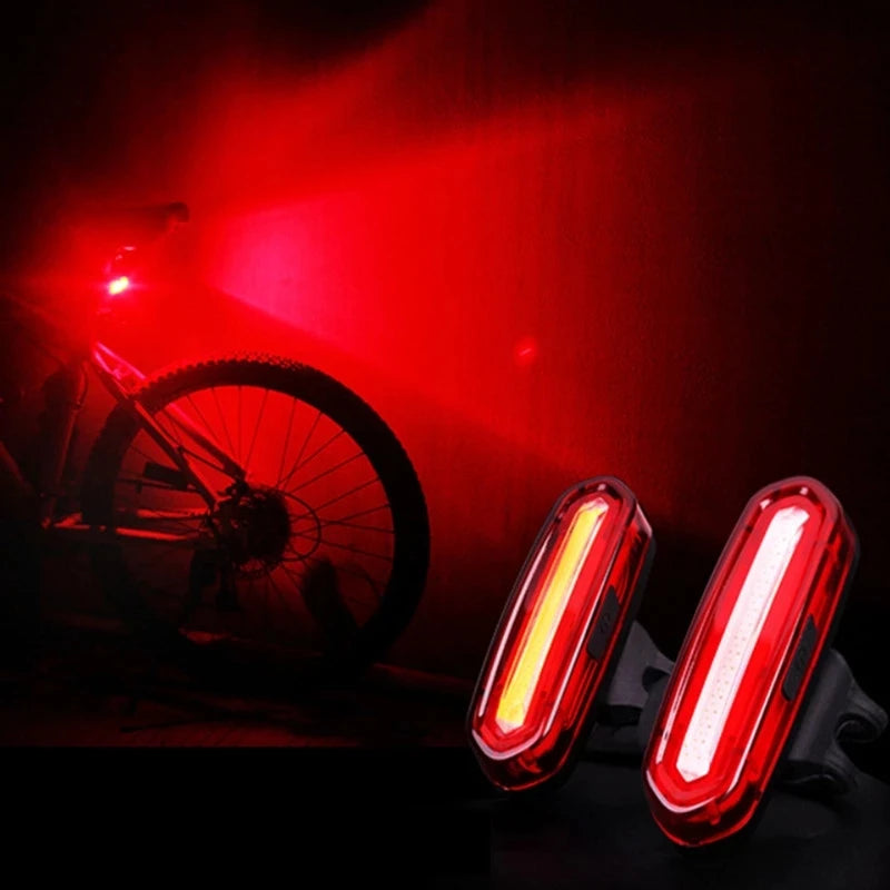 Night Cycling Tail Light Outdoor Highlight USB Charging Single Light Mountain Bike Led Warning Light Tail Bicycle Accessories Forease