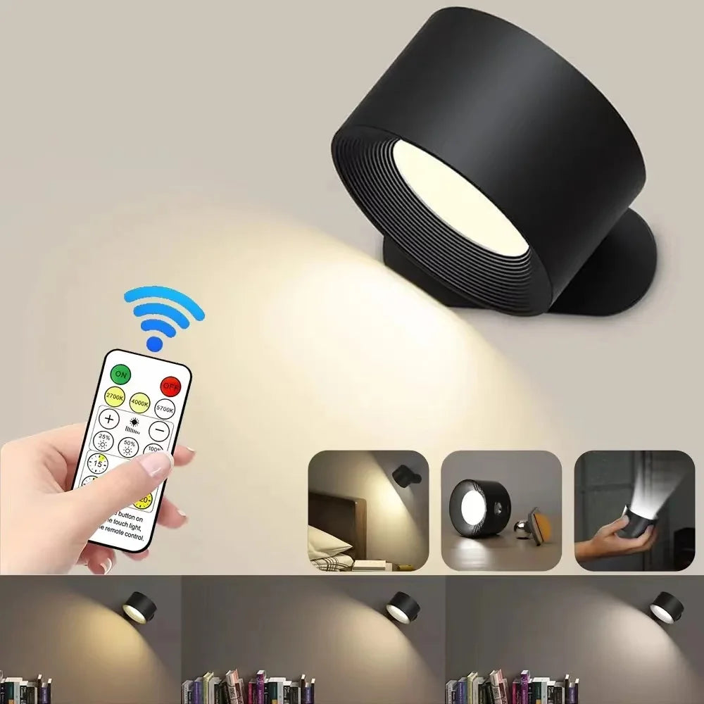 USB Rechargeable LED Wall Sconce Light with Touch & Remote Control Magnetic Mounted Wall Lamps For Bedroom Reading Forease