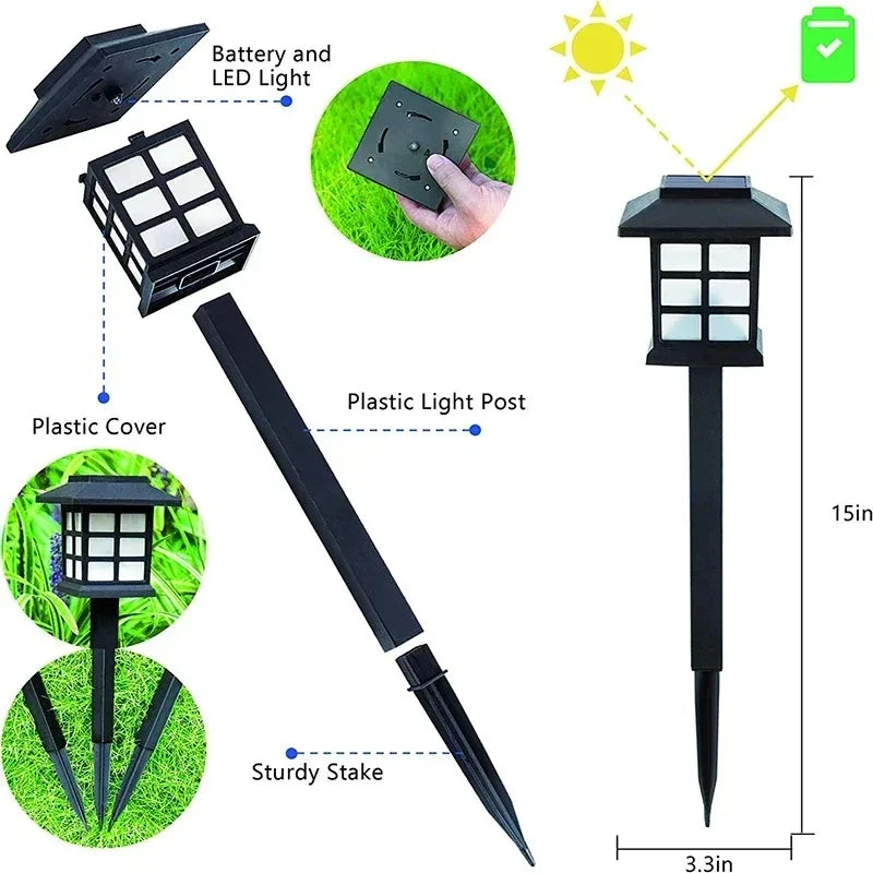 1/2/4pcs Led Lawn Lamp Solar Pathway Lights Landscape Waterproof Outdoor Yard Buried Decoration Night Lights Garden Floor Lamp Forease