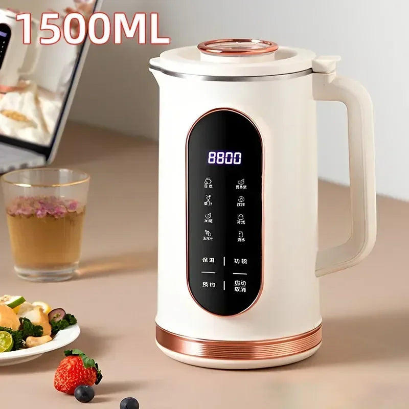 Electric Soy Milk Machine 10-leaf Blade Breakfast Machine 1500ml Juicer Blender Mixer Soybean Milk Maker Wall Breaking Machine Forease