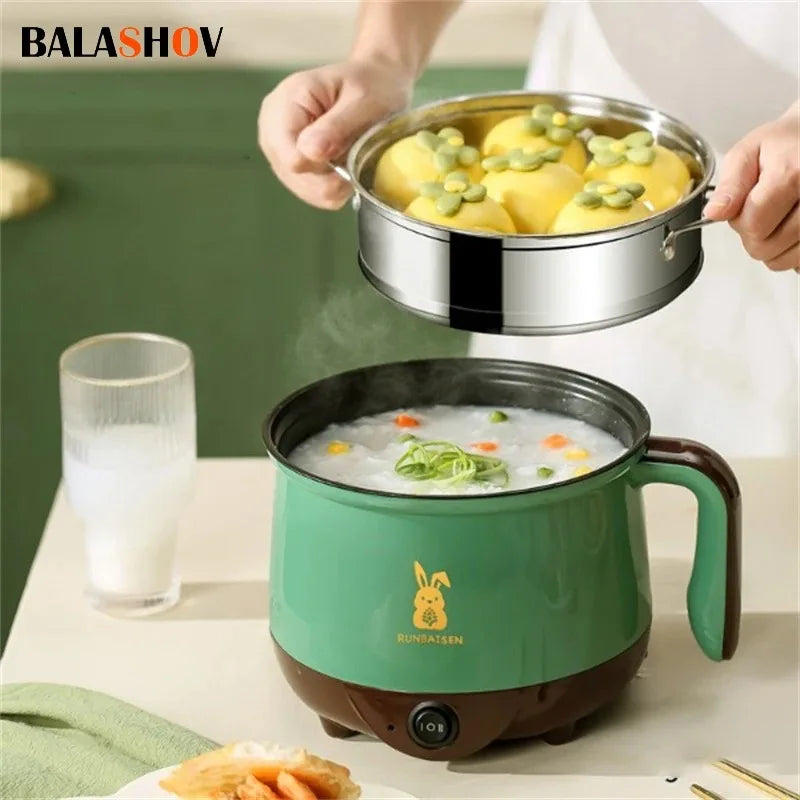 Mini Electric Cooker 2 People Food Noodle Single/Double Layer Multifunction Non-stick Pan Steam Cooking Machine For Home Kitchen Forease