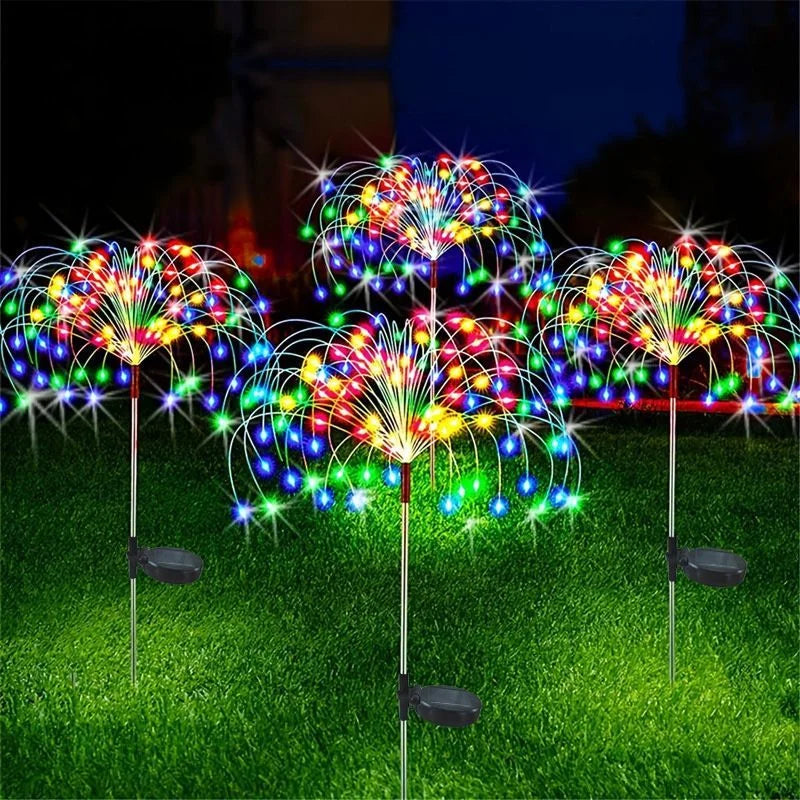 Solar Lawn LED Light Outdoor Waterproof 8 Modes Light Up Your Garden Party With Solar Fireworks Lights 90/120/150 LED DIY Lights Forease