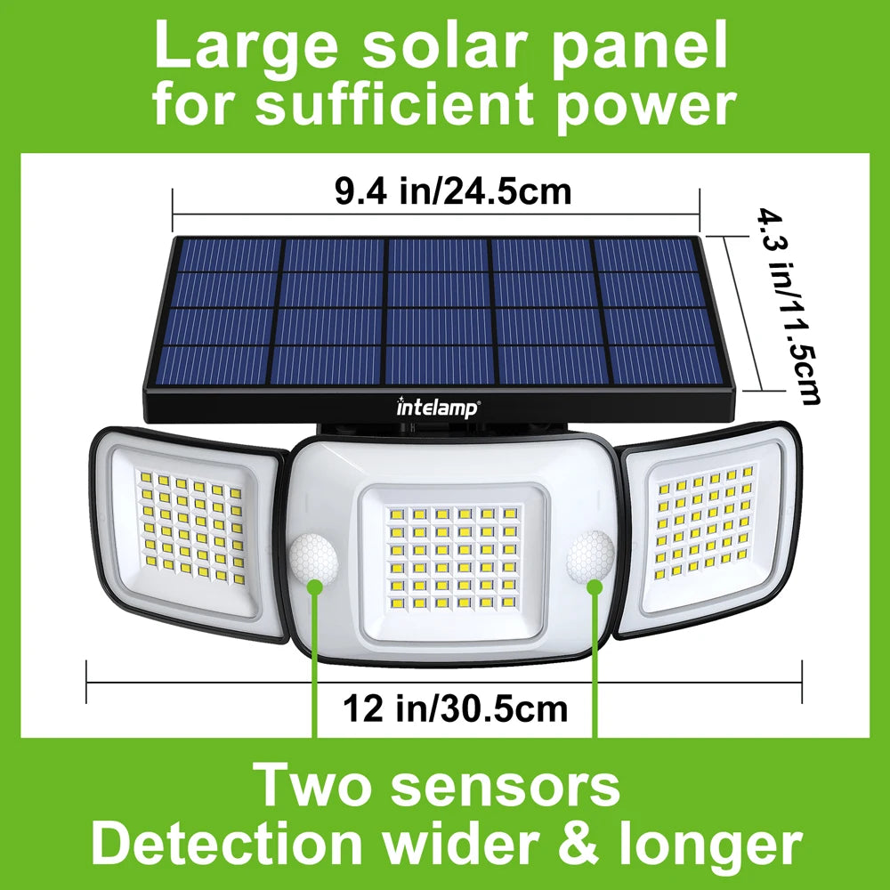 Solar Lights Outdoor with 3 Modes Motion Sensor Super Bright Wall Lamp IP65 Waterproof Street Light for Garden Yard Path Garage Forease