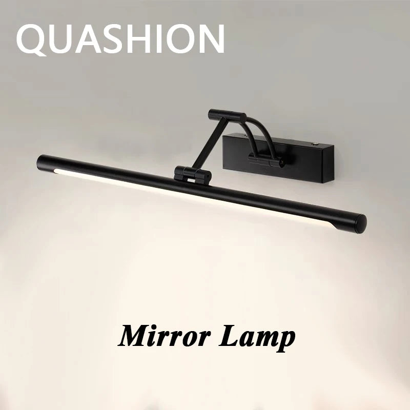 QUASHION Bathroom Mirror Wall Lamp LED Metal Foldable Cabinet Sconce Lighting Fixture Nordic Simple Modern Dressing Table Lustre Forease