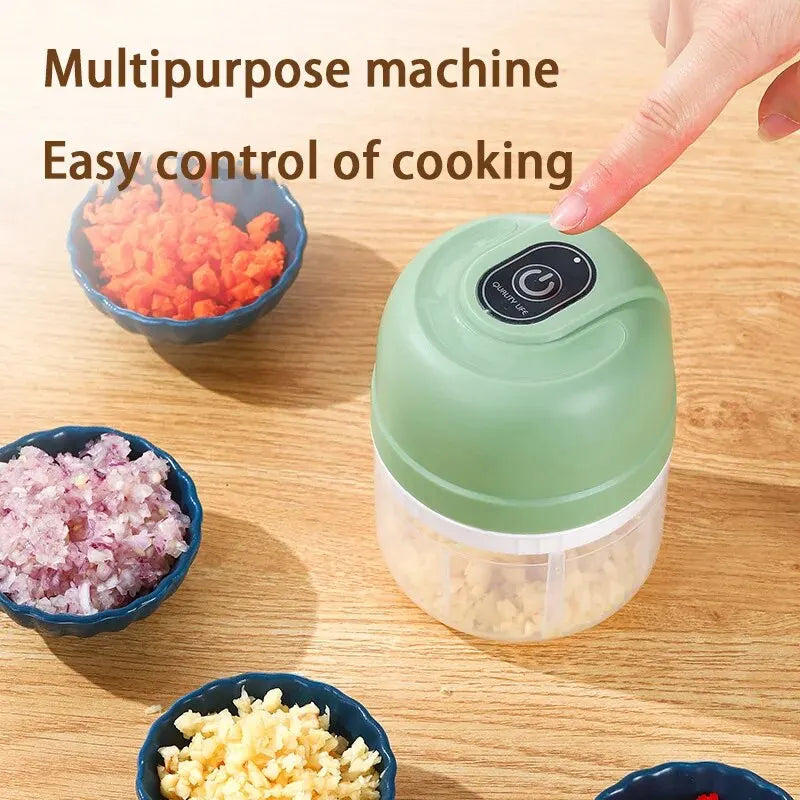 Electric Garlic Purer 250ML Mini Electric Garlic Chopper USB Charging Ginger Vegetable Cutter Food Chopper Kitchen Tools Forease