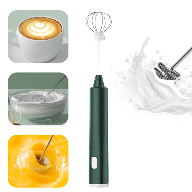 1 PCS USB Rechargeable Handheld Egg Beater 3 Speeds Electric Milk Frother Foam Maker Mixer Coffee Drink Frothing Wand Foamer Forease