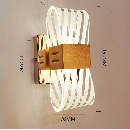 Modern acrylic wall lamp with dimmable light, 20x10x10cm, featuring a sleek, contemporary design for aisle lighting.