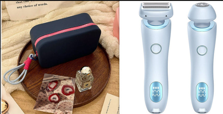 2 In 1 Hair Removal Epilator USB Rechargeable Trimmer Women Body Razor Face Leg Armpit Bikini Hand Pubic Shaver Hair Remover Forease