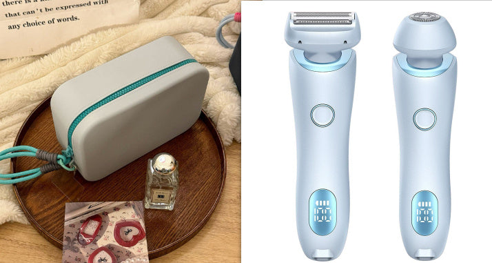 2 In 1 Hair Removal Epilator USB Rechargeable Trimmer Women Body Razor Face Leg Armpit Bikini Hand Pubic Shaver Hair Remover Forease