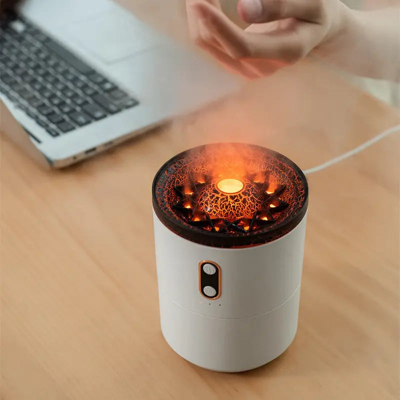 New Creative Ultrasonic Essential Oil Humidifier Volcano Aromatherapy Machine Spray Jellyfish Air Flame Humidifier Diffuser Forease