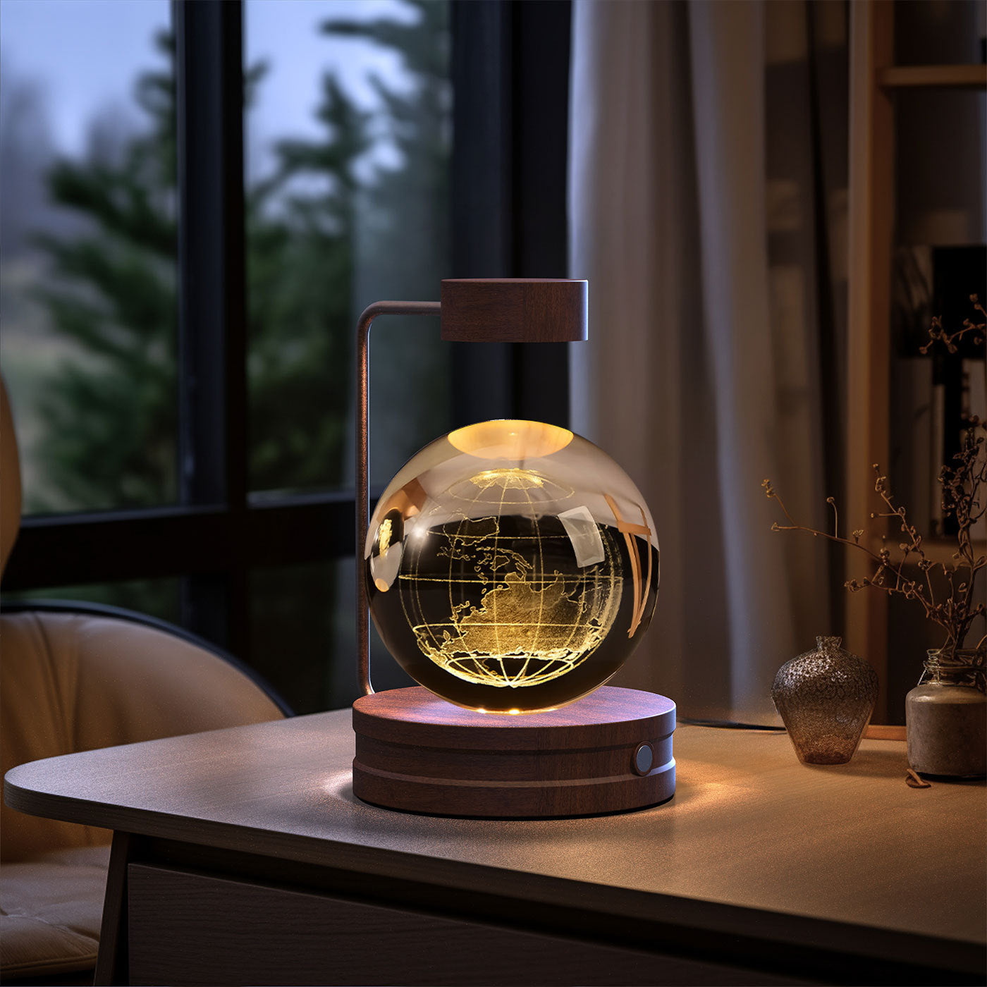 Crystal Ball Cosmic Dinosaur Indoor Night Light USB Power Warm Bedside Light Birthday Gift Night Lamp Forease